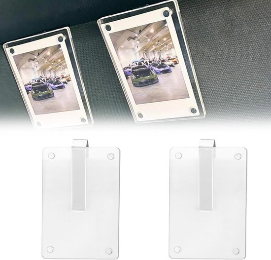 Fotoclip Für Auto-sonnenblenden Magnetischer Sonnenblendenhalter Personalisierter Fotorahmen 2er-set Hochwertige Individuell Gestaltete In Html