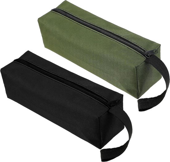2er-pack Werkzeugtasche Aus Canvas Mit Reißverschluss, 10" X 3,1", Tragbare Werkzeugtasche, Verschleißfester Flacher Boden, Aufbewahrungstasche Für Werkzeuge, Gadgets, Kosmetik, Schreibwaren.