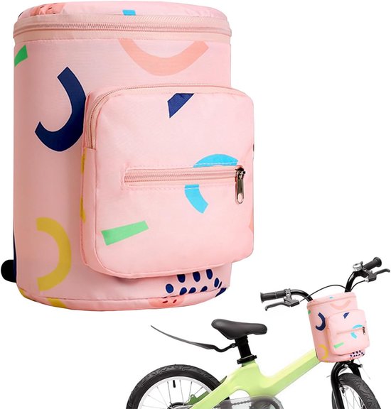 Faltbare Lenkertasche Für Kinderfahrräder – Rosa Erdbeer-accessoires Für Fahrradkorb, Laufrad, Roller