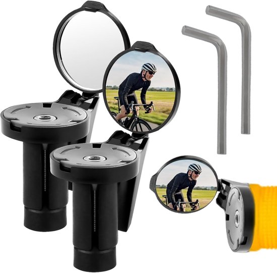 Set Mit 2 Faltbaren, Um 360° Verstellbaren Fahrradspiegeln Für Rennräder Und Mountainbikes