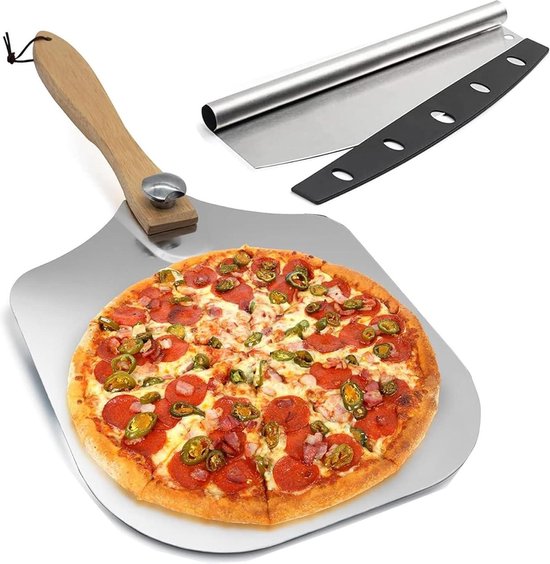 30 Cm Pizzaschieber Aus Metall – Pizzaschieber Aus Aluminium Mit Klappbarem Griff – Pizza-set Mit Pizzaschneider