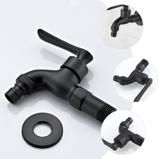 Außenarmatur Wandarmatur Haushaltsaccessoires Ersatzarmatur Wandarmatur Geeignet Für Waschmaschine Und Spüle Waschmaschinenarmatur Schwarze