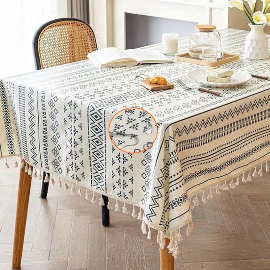 Tischdecke 140 Cm 140 Cm Rechteckige Tischdecke Im Boh Me-stil Wasserfest Ölabweisend Fleckenabweisend Staubdicht Waschbar Esszimmertischdecke