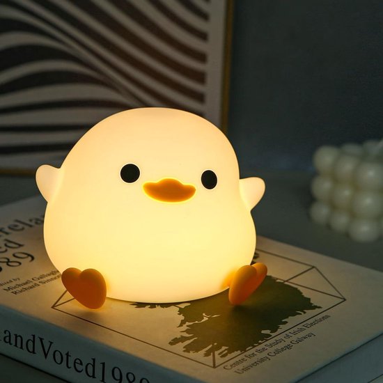 Niedliches Led-nachtlicht Für Kinder Mit Entenmotiv, Nachttischlampe Aus Silikon, Dimmbar Und Mit Timer, Perfekt Als Geburtstagsgeschenk Für Kinder.