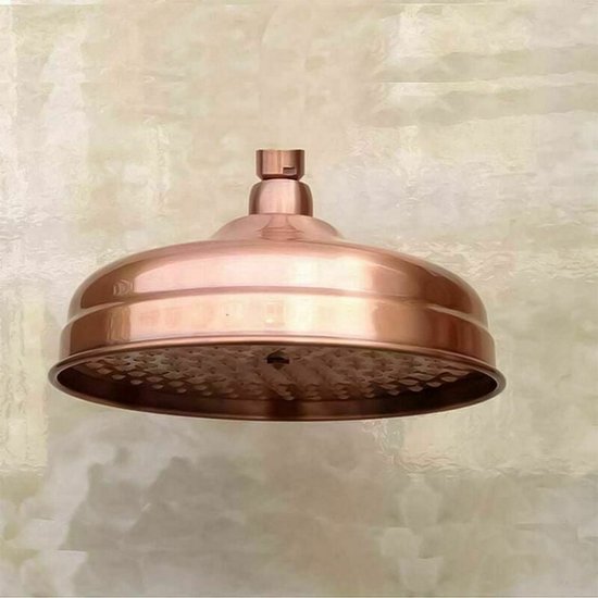 Kupferner Duschkopf, 20 Cm (8 Zoll) Durchmesser, Hochdruck Festduschkopf, Gold