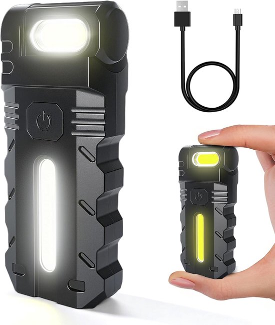 Wiederaufladbare Led-taschenlampen Über Usb 2er-pack Mini-taschenlampen Mit 5 Leuchtmodi Um 180 Drehbar Magnetische Taschenlampe Mit Clip Kleine