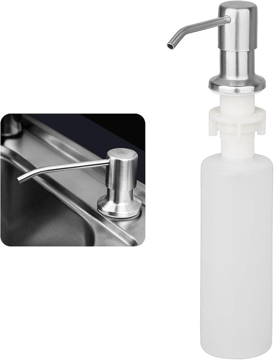 Eingebauter Seifenspender Für Die Spüle, Spülmittelspender Mit Pumpe Für Unter Die Spüle Und Eine 300-ml-flasche, Edelstahl