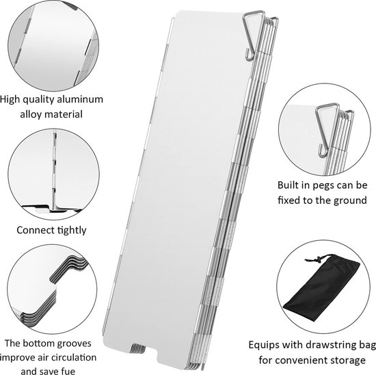 Windschutz Für Campingkocher Faltbares Design Hitzebeständiges Material 10 Stahlplatten 1 Stück Für Rucksackreisen Und Picknicks