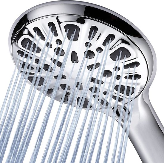 Hochdruck-handbrausekopf Mit 9 Strahlarten Und Einem 1,5 Meter Langen Edelstahl-brauseschlauch – Ein Wassersparender Duschkopf.
