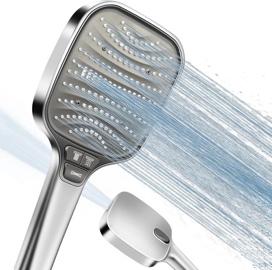 Großer Xxl-regenduschkopf Mit 8 Strahlarten – Wassersparende Handbrause Für Ein Luxuriöses Duscherlebnis, 120 Mm Universalgröße Und Einfache Installation
