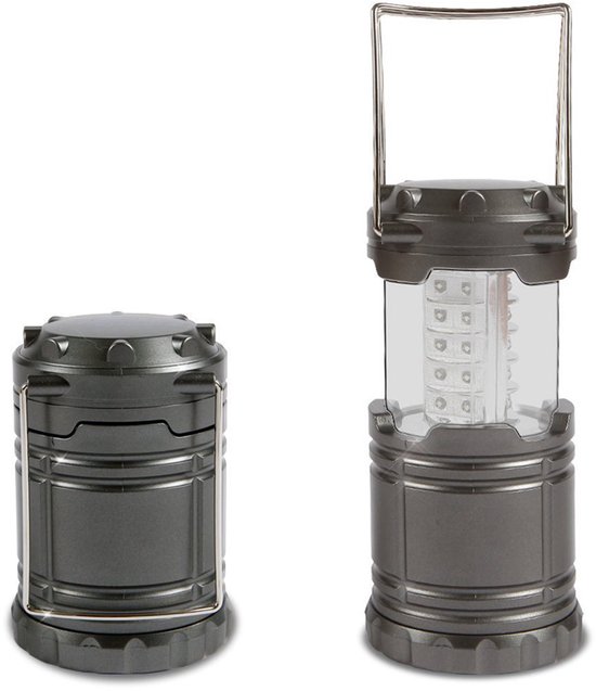 Zeltlampe Mit 30 Leds, Wasserdichte Campinglampe, Betrieb Mit 3 Aa-batterien, Notlampe, Tragbare Campinglampe, Arbeitslampe Und Taschenlampe (grau)