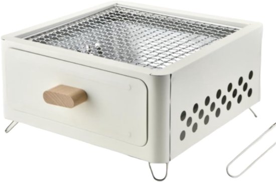 Grillbesteck-set – Tragbarer Holzkohlegrill, Tischgrill, Für Camping Und Gartenpicknicks (farbe: Weiß)