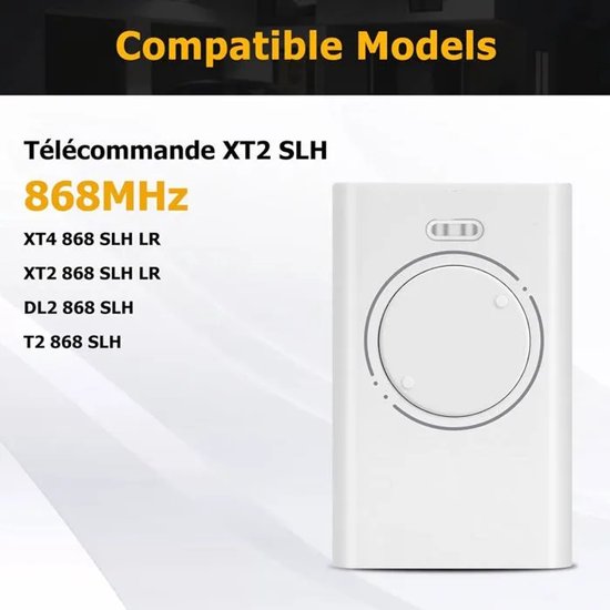Fernbedienung 868 Mhz - Kompatibel Mit Faac Xt4 868 Slh Lr, Xt4 868 Slh Und Xt2 868 Slh Lr - 2 Stück