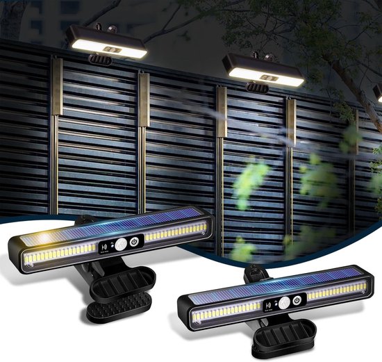 Gartenwandleuchten 2er-set Solar-außenleuchten Mit Bewegungsmelder 1200 Mah 3 Spot-modi Ip55 Wasserdicht Solarprojektor Für Kabellose Für Garten