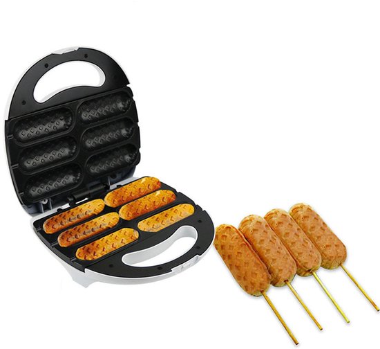 Waffeleisen Für Hotdogs – 750 W, Waffel-corndog-maschine, French-muffin-hotdog-maschine, Antihaftbeschichtung, Corndog-maschine (eu-stecker 220–240 V)