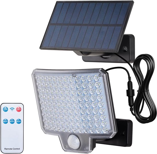 Solarbetriebene Außenleuchte Mit Bewegungsmelder, 3 Einstellungen Und Fernbedienung, Ip65 Wasserdicht, Geeignet Für Gärten, Terrassen Und Einfahrten.