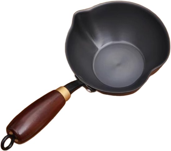 Mini-gusseisenpfanne, 14 Cm Mini-bratpfanne Mit Holzgriff, Ölstandsanzeige Und Ausgießer Für Gleichmäßiges Erhitzen