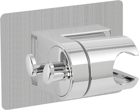 Duschkopfhalterung Ohne Bohren – Selbstklebende Duschhalterung, Universelle Handbrausehalterung, Verstellbarer Winkel, Verchromt.