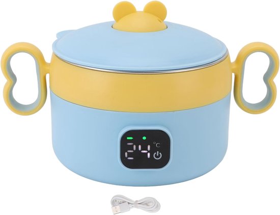 Elektrischer Speisenwärmer Mit Wiederaufladbarer Edelstahl-lunchbox, Usb-isoliert Für Zuhause Und Unterwegs