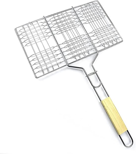Grillbesteck-set – Hamburger-grillklemme Mit Langem Griff, 33,5 X 20 Cm Für 6 Hamburger