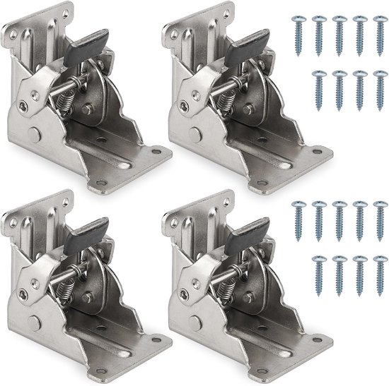 Klapptischbeinscharnier 90° – 4er-set Selbstverriegelnde Scharniere 53 X 53 X 50 Mm, Klapptischbeschläge Mit Verriegelungsmechanismus, Tragkraft 50 Kg