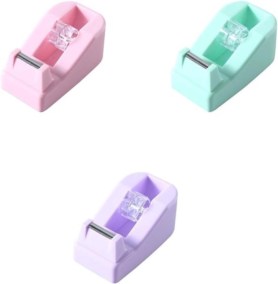 Klebebandhalter/klebebandabroller, 3 Teiliger Klebebandabroller 3 Farben, Mini Klebebandrollen Schneidewerkzeug, Nachfüllbarer 18 X 20 Mm Verpack