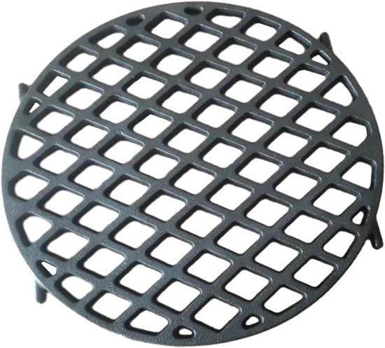 Grillbesteck-set – Dicke, Runde Grillplatte Aus Gusseisen, Antihaftbeschichtet, 30 X 30 Cm