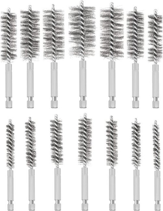 Drahtbohrbürsten-set, 14-teiliges Edelstahl-lochbürsten-set, Edelstahl-reinigungsbürsten In Verschiedenen Größen.