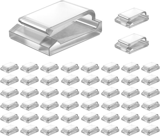 Kabelorganizer 60 Kabelclips Selbstklebend Verstellbar Hochwertige Acryl Kabelclips Zur Kabelaufbewahrung, Kabelbinder Für Büro/computer/ladegerä
