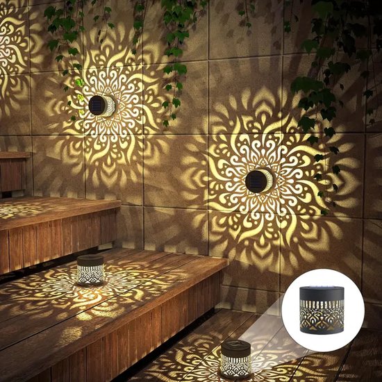 Lism 2 Stück Solar Mandala Sonnenblume Sonnenblume Pfingstrose Stehlampe Wandlampe Gartendekoration Landschaft
