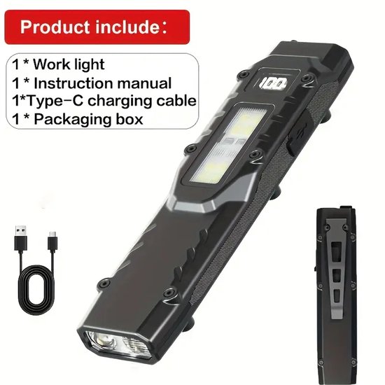 Neue Ultradünne Tragbare Mini-arbeitsleuchte Mit Digitalem Display Und Drei Lichtquellen Starkes Licht Für Outdoor-camping Und Taktische
