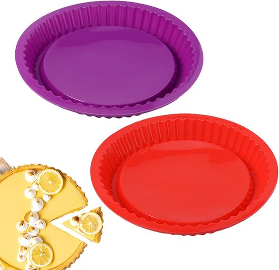 Inovra Plus - Silikon-fruchtbodenform - Bpa-frei - Antihaftbeschichtung - Quiche, Pizza, Kuchenform - 2er-set.