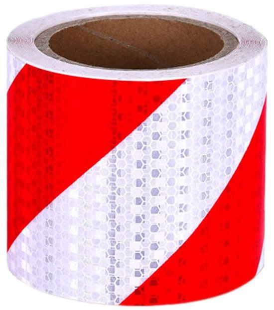 Reflektierendes Klebeband 10 Cm X 10 M – Selbstklebendes Klebeband Für Garagenbaustellen – Rot & Weiß – Verbesserte Sichtbarkeit – Sicherheitsband