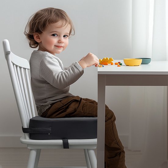 Hochstuhl-sitzerhöhung Waschbar Abnehmbar Tragbar Geeignet Für Kleinkinder Hochstühle Sitzkissen Esszimmer Sitzerhöhung Mit Zwei 34 X 34 X 9 Cm Grau