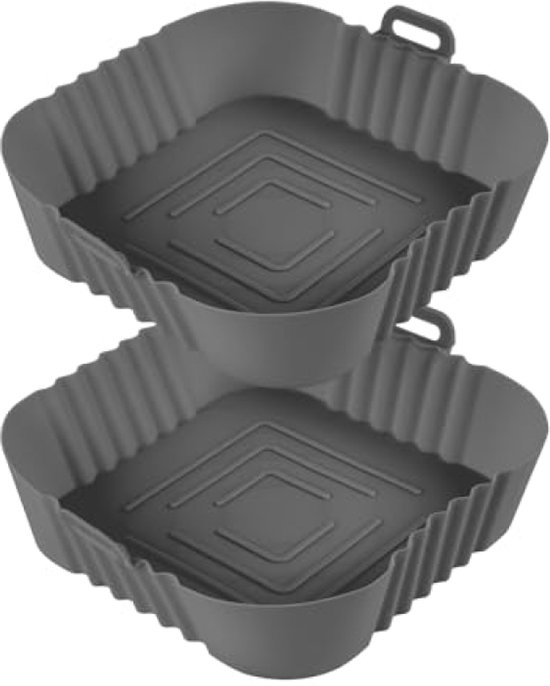 Silikon-heißluftfritteusenpfanne 2 Silikonpfannen Für Heißluftfritteusen Silikon-heißluftfritteusen-einlage Heißluftfritteusenkorb Zubehör Für