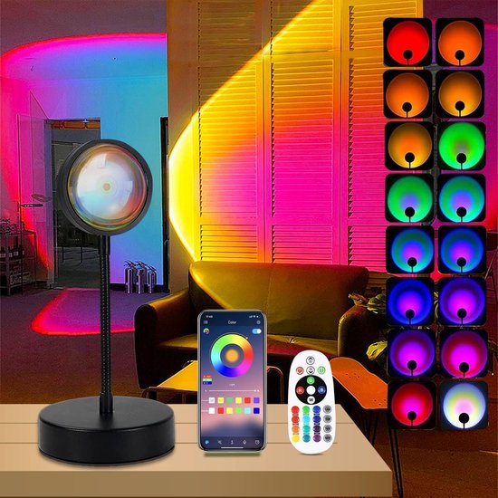 Sonnenuntergangslampe Led-nachtlicht Mit Intelligenter App-steuerung Für Selfie-beleuchtung Schlafzimmer Wohnzimmer Partys Ästhetische F