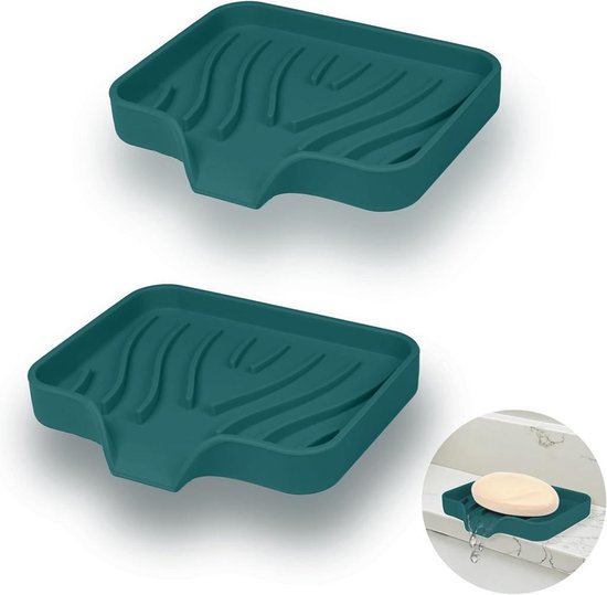 Seifenablage 2er-pack Silikon-seifenschale Seifenablage Badezimmer-seifenschale Mit Abflusslöchern Abgewinkelter Seifenhalter Rutschfeste Für Und 12