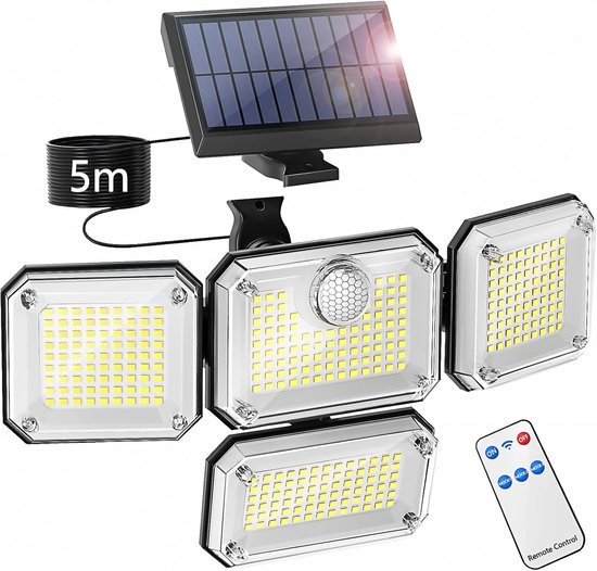 Solarbetriebene Außenleuchte Solarbetriebene Außenleuchte Mit Bewegungsmelder Wasserdichter Led-sicherheitsfluter Ip65 3 Beleuchtungsmodi 4 4
