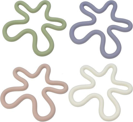 4er-set Silikon-untersetzer In Blumenform, Hitzebeständig Und Rutschfest, In 4 Pastellfarben, Für Pfannen, Gläser Und Als Tischdekoration