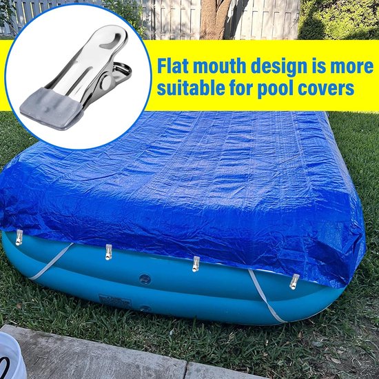 Clip-clamp-powders Metall 40 Stück Poolabdeckungsklammern Multifunktionale Winterabdeckungsklammern Für Aufstellpools Wäscheklammern Aus Für Edelstahl