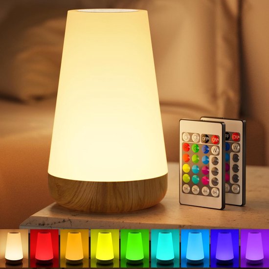 Nachtlicht Mit Fernbedienung – Dimmbar Per Berührung – 13 Farben – Usb-aufladbar