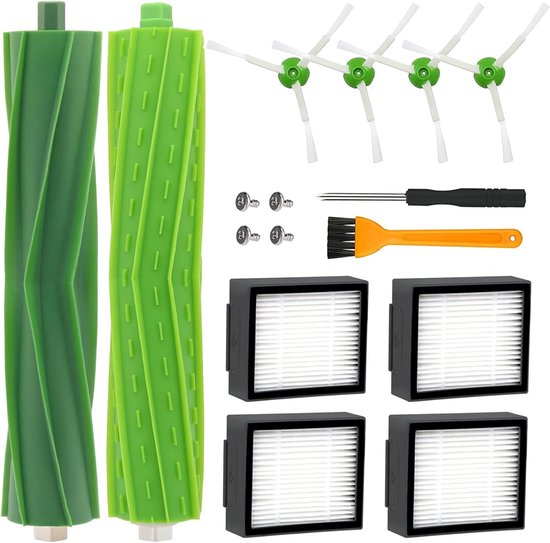 Passend Für Roomba J7 J7+ I7 I7+ I7 Plus E5 E6 E7 8 I8+ I6 I6+ I3 I3+ I4 I4+ Ersatzteile, Zubehör Für 4 Filter, 4 Seitenbürsten, 2 Gummibürsten