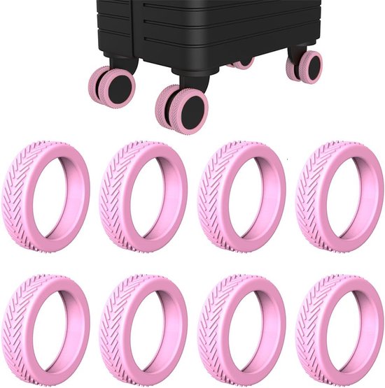 Silikon-gepäckrollenüberzüge Für Koffer Oder Bürostuhlrollen, Elastisch, Geräuschdämpfend Und Stoßfest (rosa)