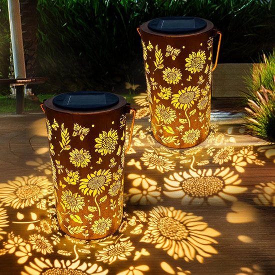 Solar Gartenbeleuchtung Solar Gartenbeleuchtung Solar Gartenbeleuchtung Durchbrochene Sonnenblumen Schmiedeeisenlaternen Solar Außenbeleuchtung D