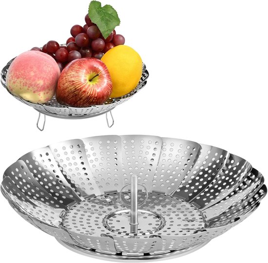 Verstellbarer Dampfkorb, Gemüsedämpfer, Ausziehbarer Edelstahl Dampfgarer, Faltbarer Dampfkorb, Dampfeinsatz Zum Garen Von Gemüse Mit Meeresfrüch