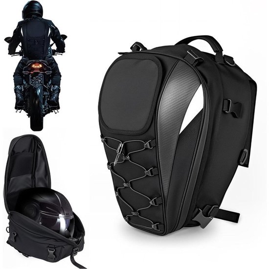 Wasserdichte Motorradsatteltasche Motorradhelmtasche Motorradrucksack Doppellagige Gepäcktasche Mit Reflektorstreifen Und Wasserdichter Abdeckung