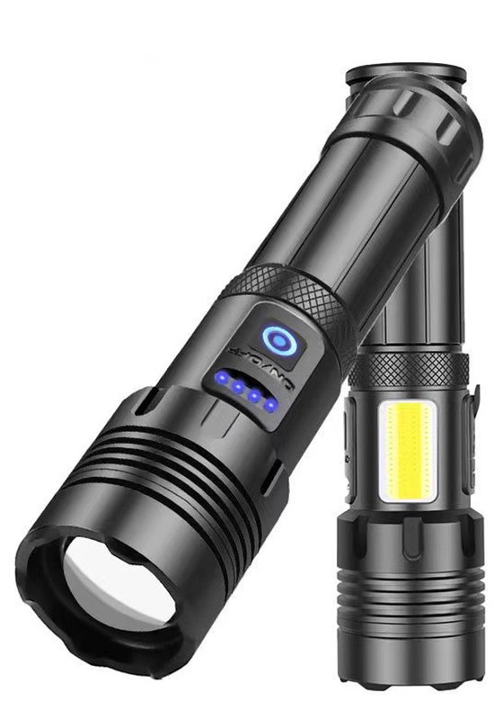 Extrem Leistungsstarke Taschenlampe – 500.000 Lumen, Wiederaufladbar, Ipx7, 7 Modi, Cob
