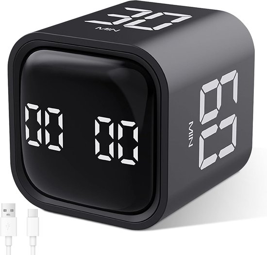 Pomodoro-würfel-timer – 5/10/30/60 Min. – Vibration – Einstellbare Lautstärke