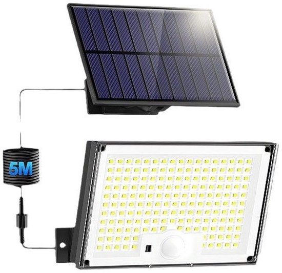 Solar-außenleuchte Mit Bewegungsmelder – Ip65 Wasserdicht, Solar-außenbeleuchtung, Led-strahler Mit Kabel Für Garten Und Garage
