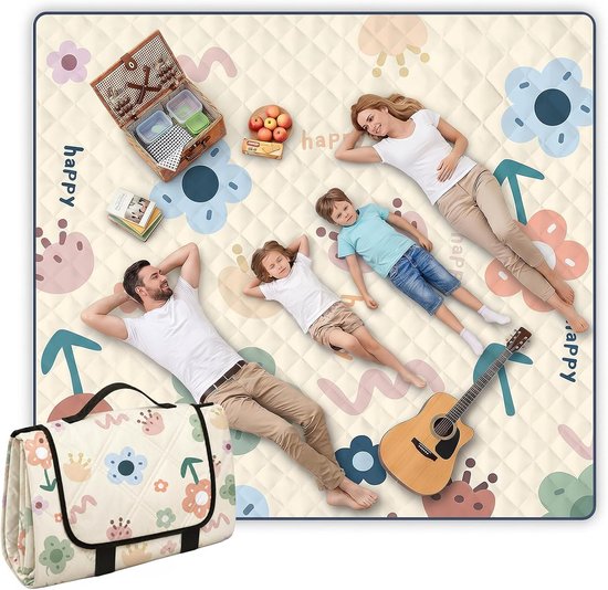 Picknickdecke (200 X 200 Cm), Picknickmatte, Wasserdicht Und Sandabweisend, Waschbar Und Leicht, Für Camping, Wandern, Park Und Strand